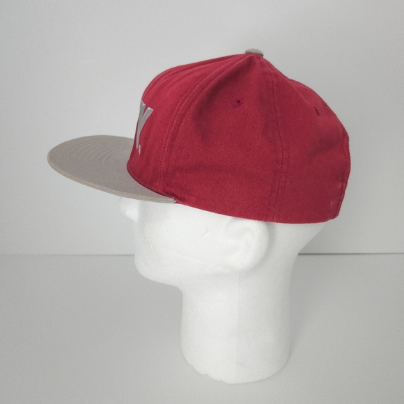 Obey Red, Gray & Silver Embroidered Snapback Baseball Cap Hat - Picture 3 of 8